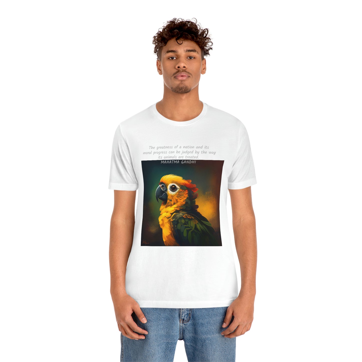 Gandhi Quote Parrot Short Sleeve Tee