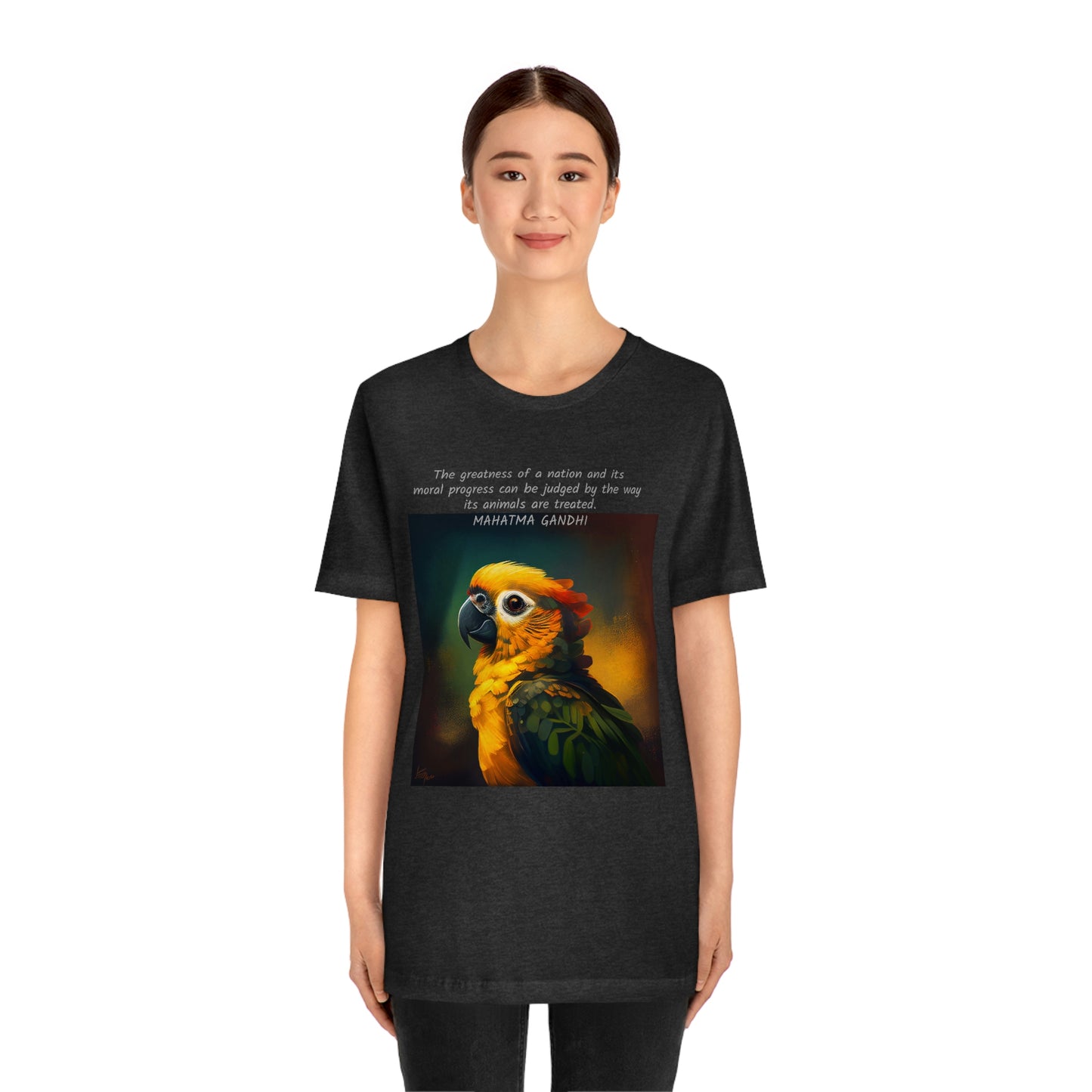 Gandhi Quote Parrot Short Sleeve Tee