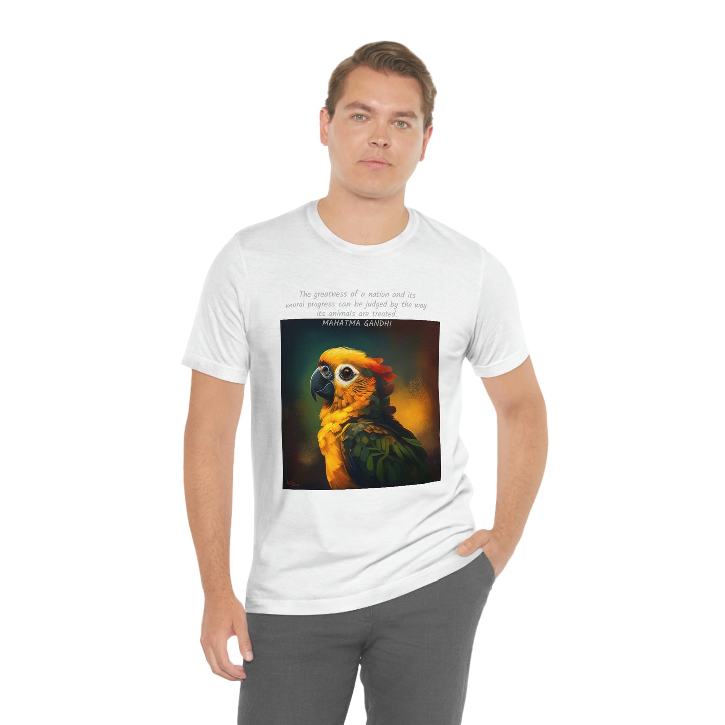 Gandhi Quote Parrot Short Sleeve Tee