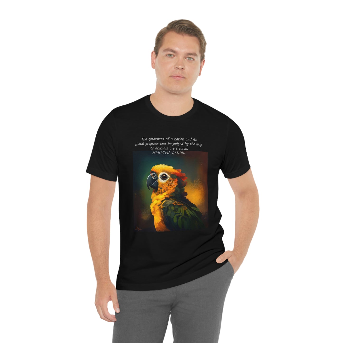 Gandhi Quote Parrot Short Sleeve Tee
