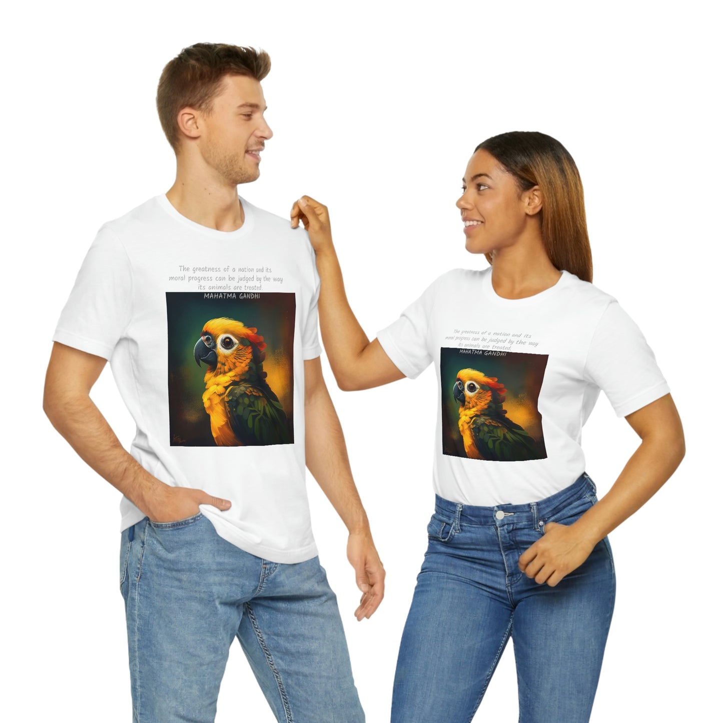 Gandhi Quote Parrot Short Sleeve Tee