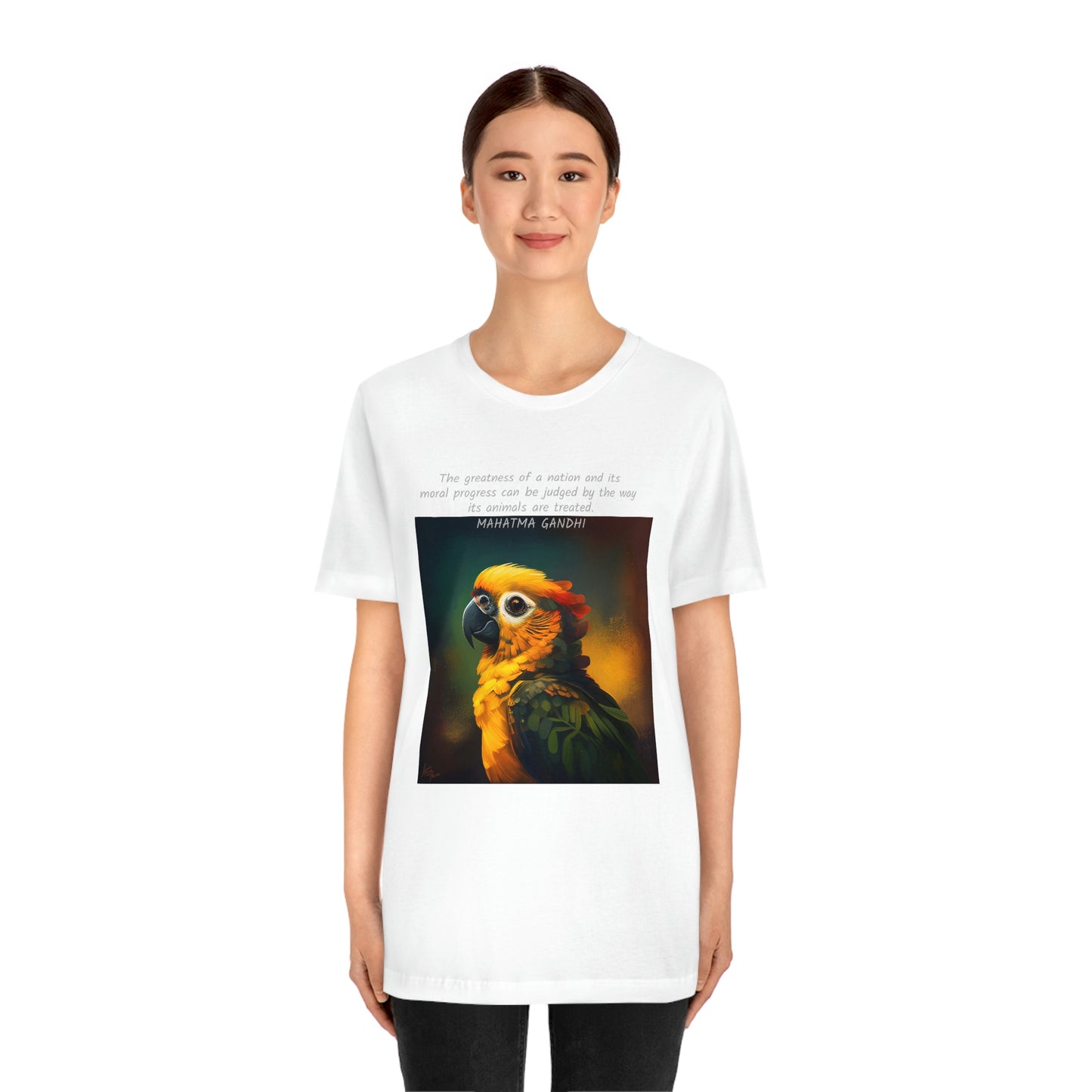 Gandhi Quote Parrot Short Sleeve Tee