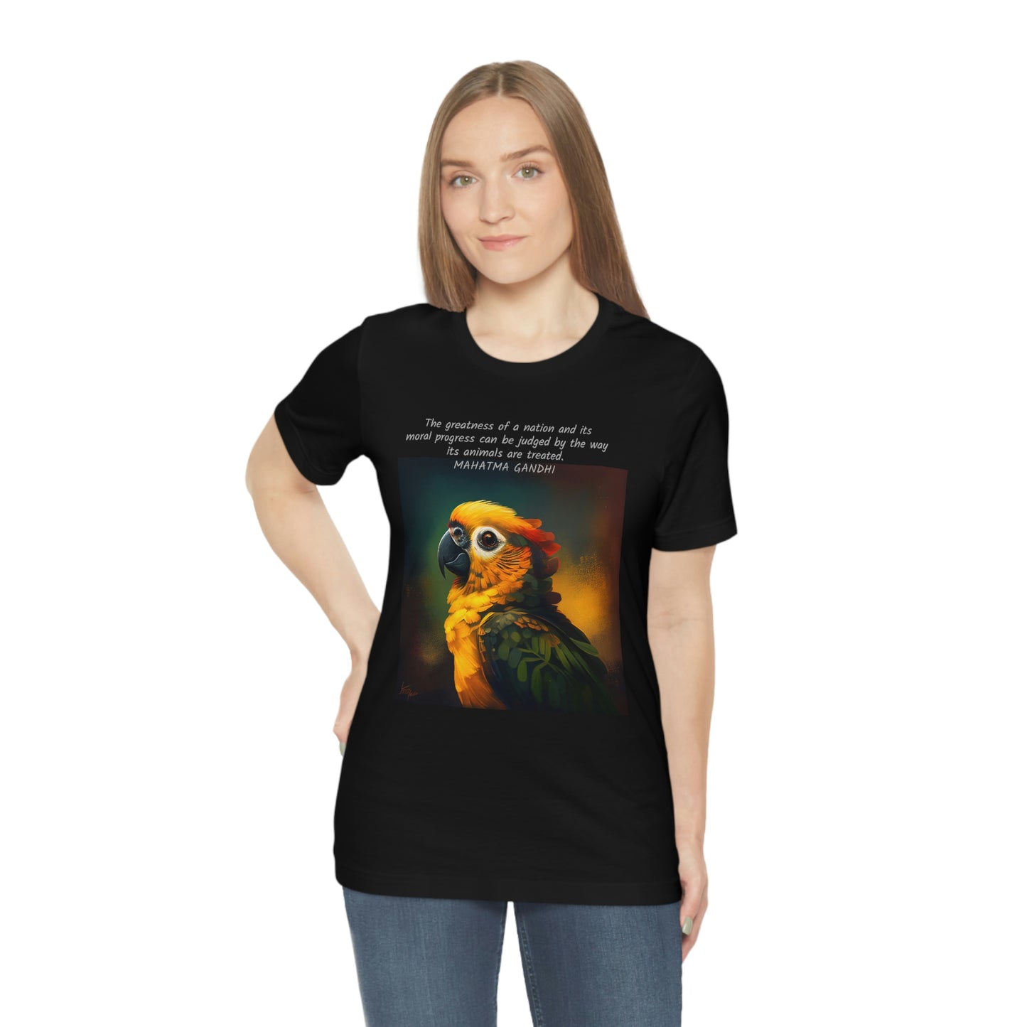 Gandhi Quote Parrot Short Sleeve Tee