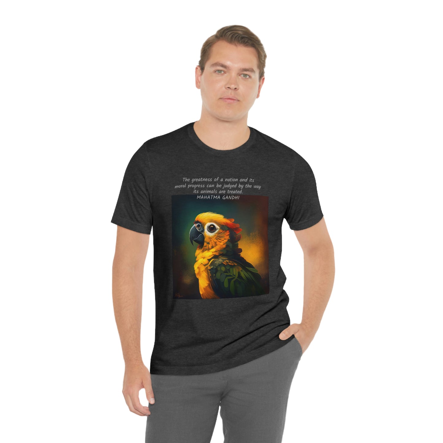 Gandhi Quote Parrot Short Sleeve Tee