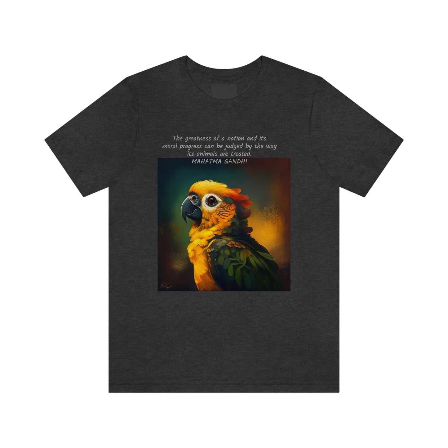 Gandhi Quote Parrot Short Sleeve Tee