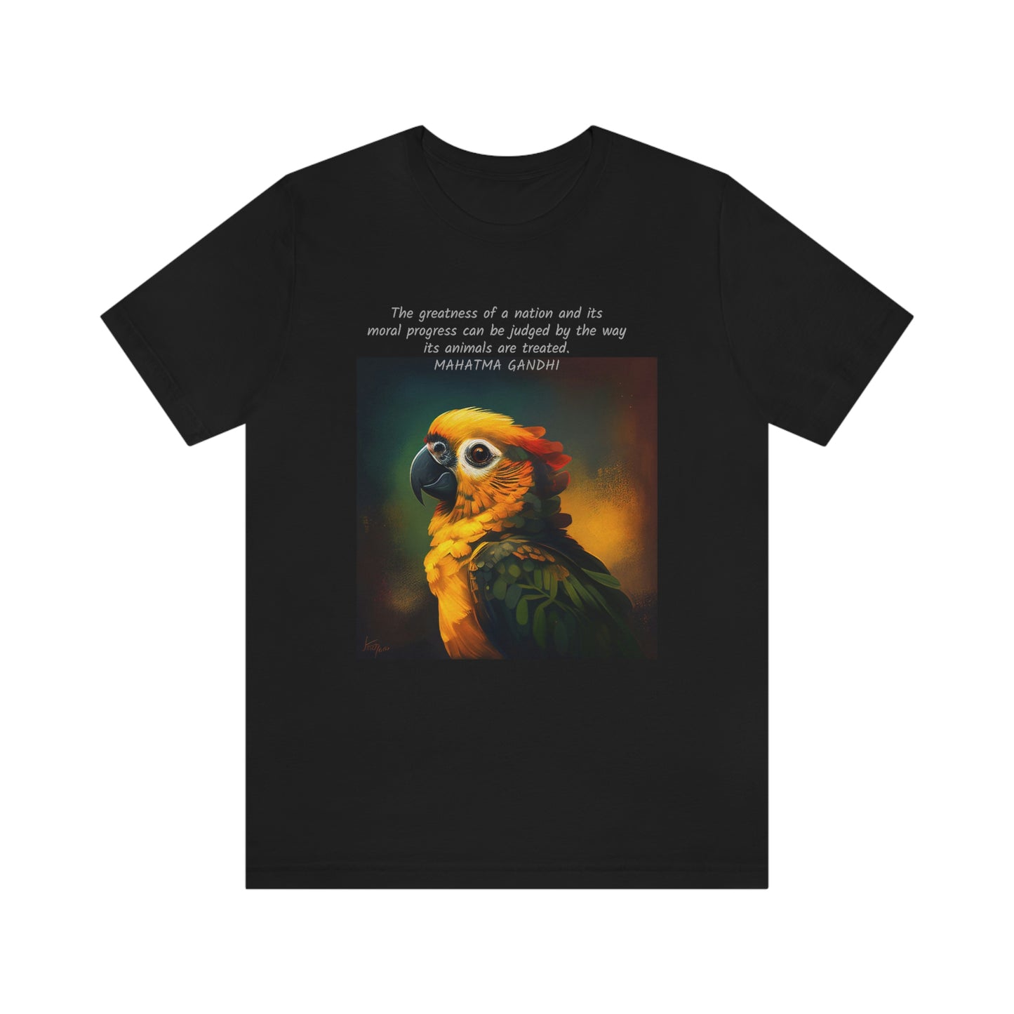 Gandhi Quote Parrot Short Sleeve Tee