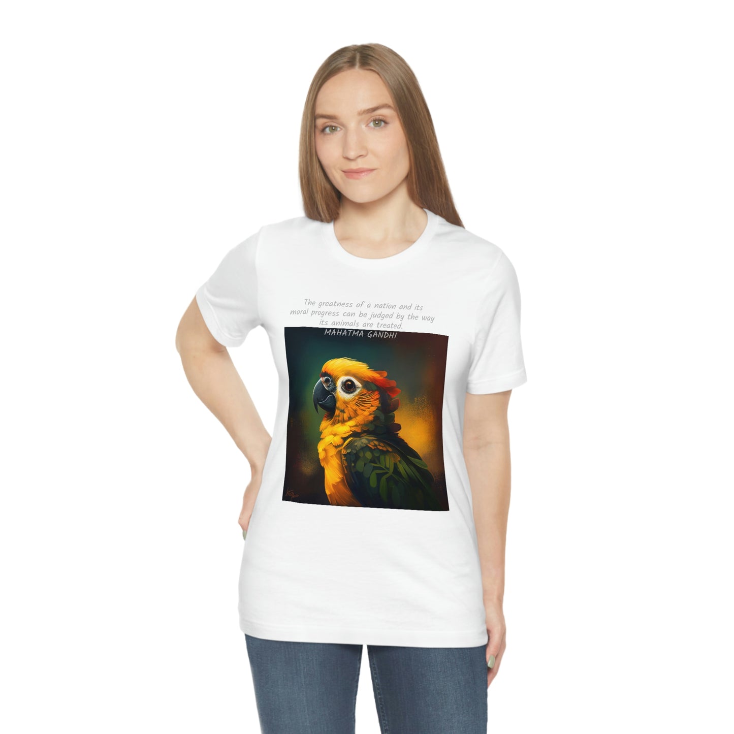 Gandhi Quote Parrot Short Sleeve Tee