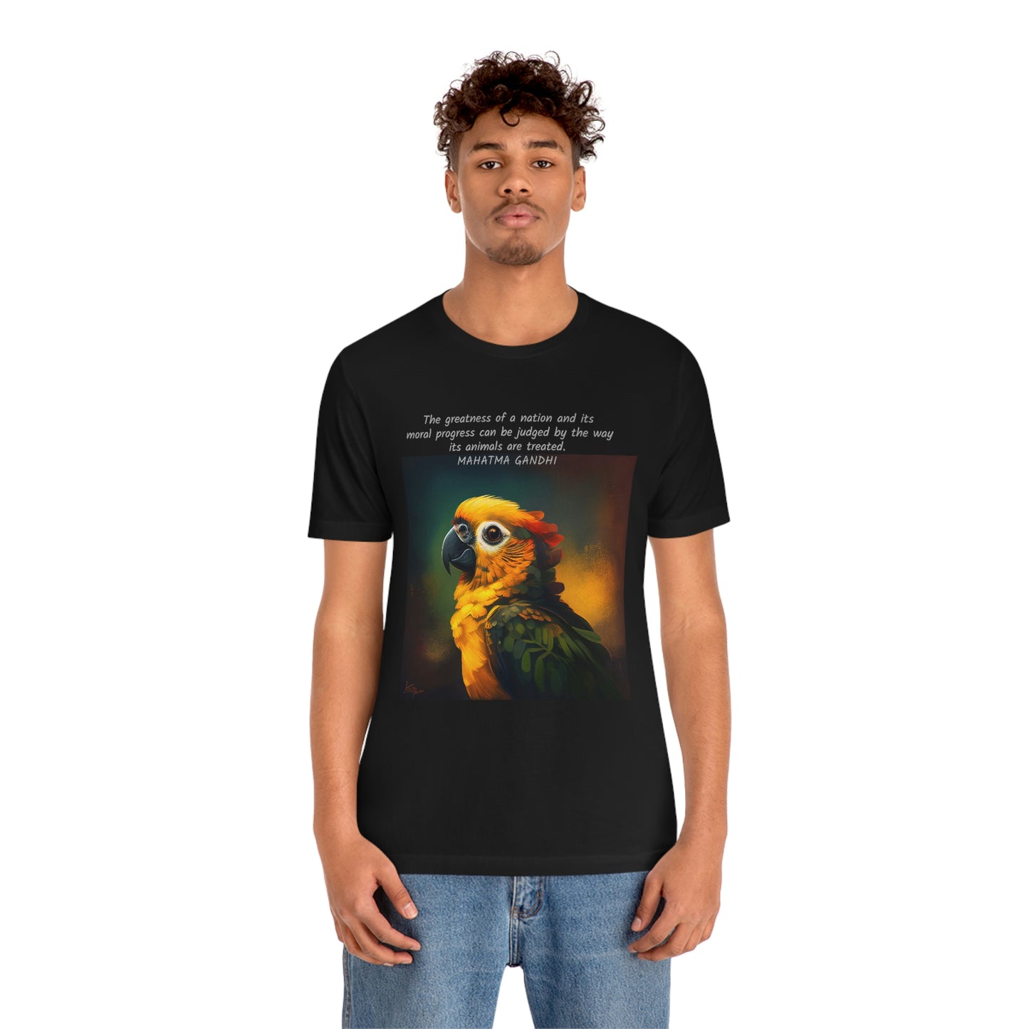 Gandhi Quote Parrot Short Sleeve Tee