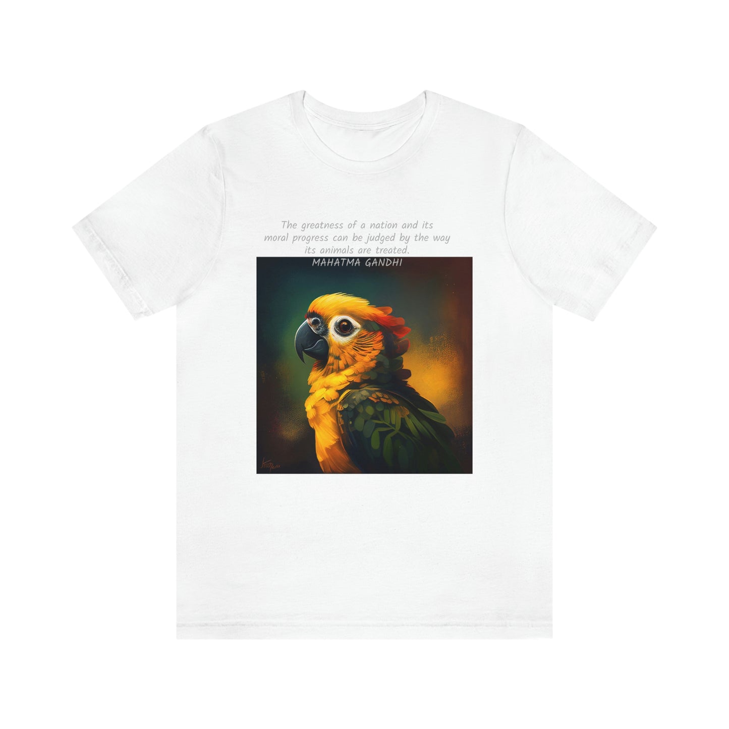 Gandhi Quote Parrot Short Sleeve Tee