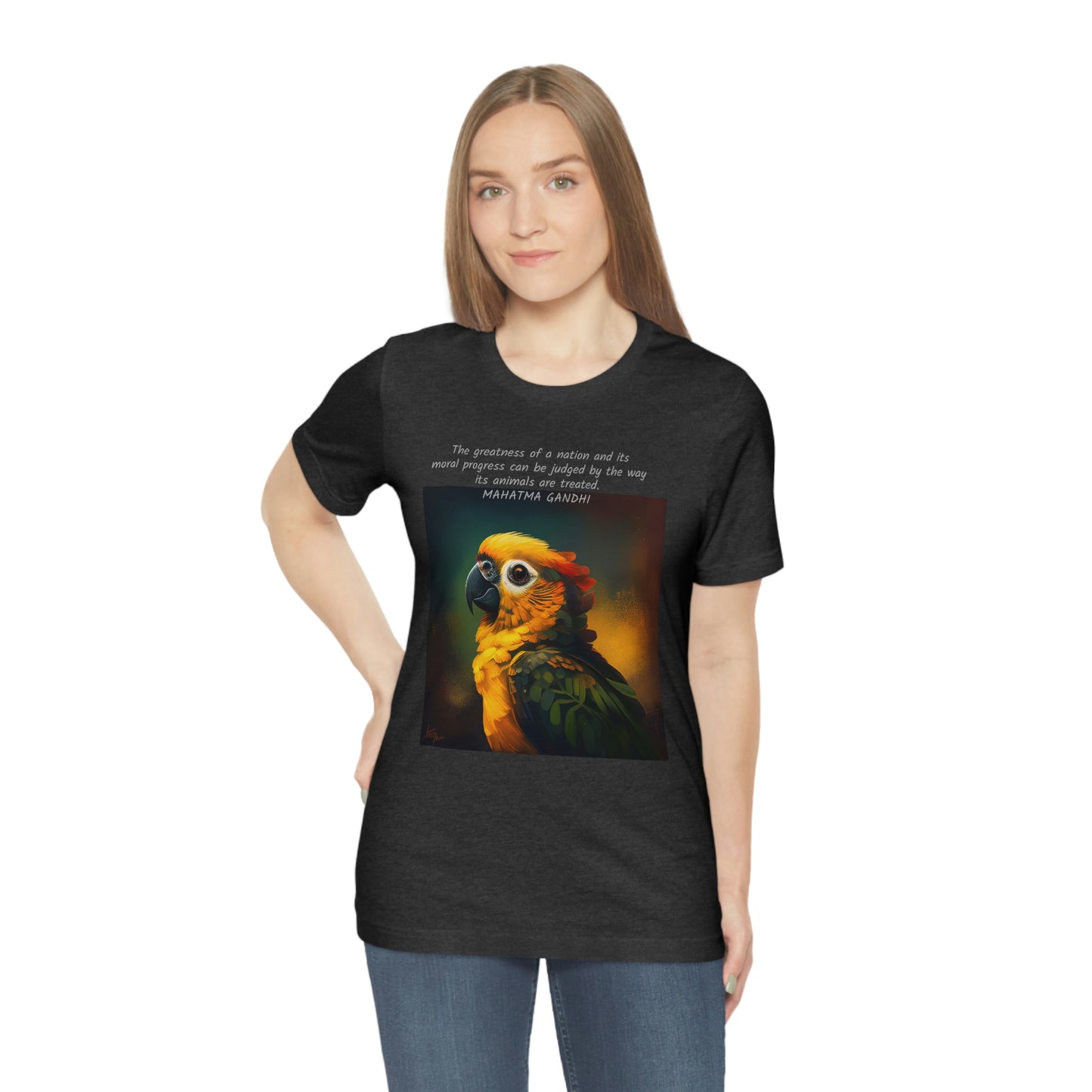 Gandhi Quote Parrot Short Sleeve Tee