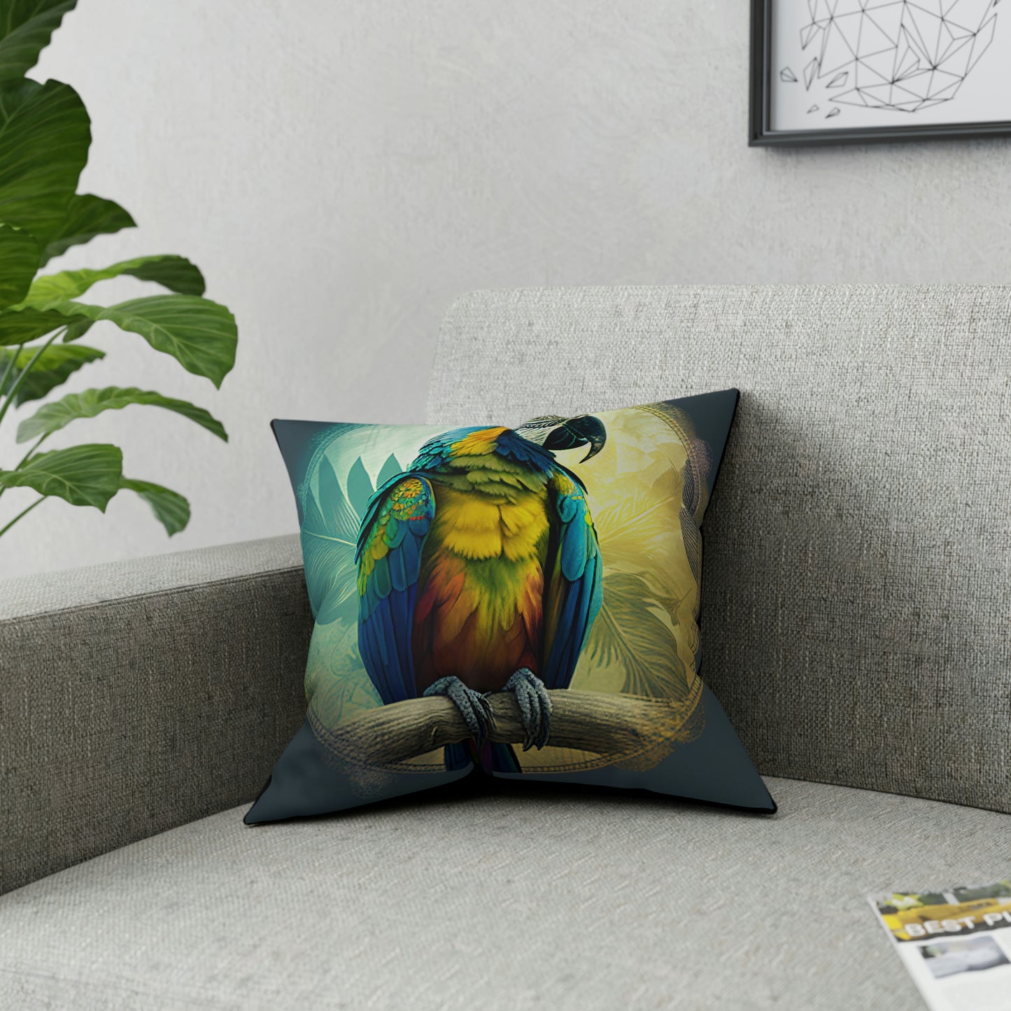 Meditating Macaw - Broadcloth Pillow